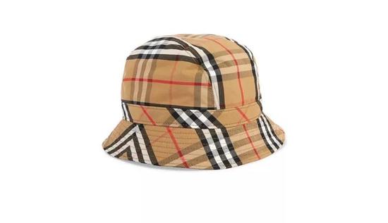 BURBERRY格纹纯棉渔夫帽